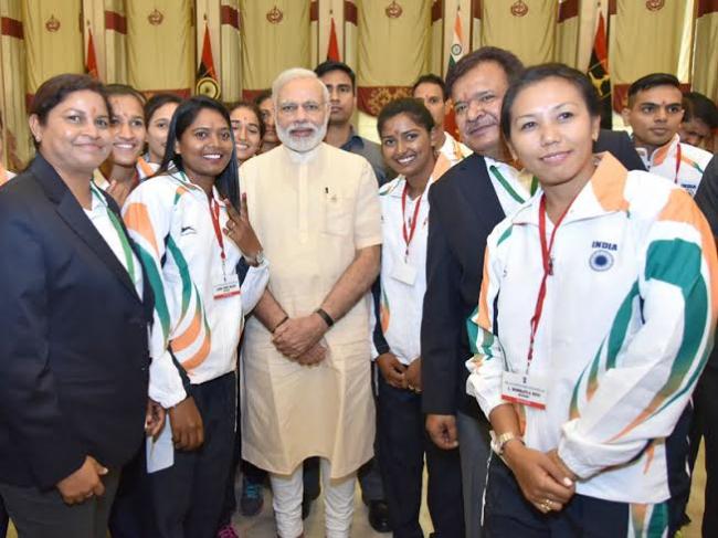 PM Modi meets athletes contingent for Rio Olympics