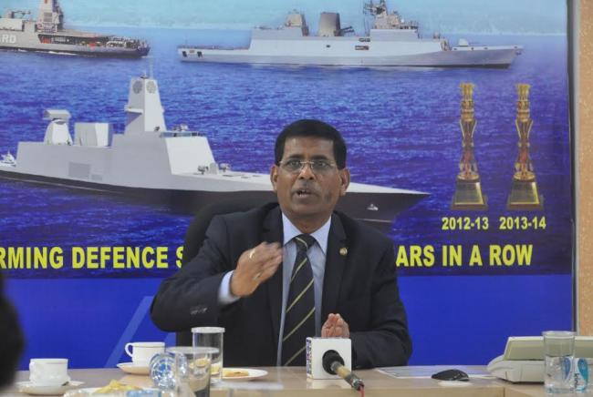 GRSE Chairman and Managing Director briefs media in Kolkata