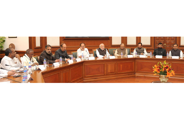 Narendra Modi meeting the major Opposition parties and NDA leaders