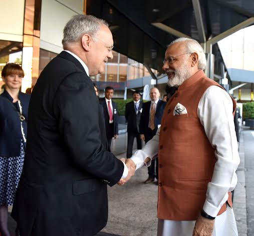 Narendra Modi arrives at Geneva International Airport