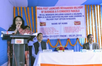   Arundati Ghosh inaugurating Mechanized Delivery System at GPO