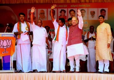 Amit Shah addresses rally in Tamil Nadu