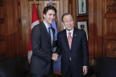 In Canada, Ban applauds country's commitment to resettle 25,000 Syrian refugees