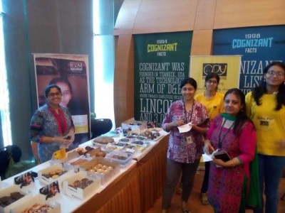 CRY volunteers exchange baked goods for donations