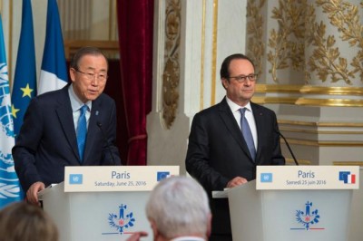 In Paris, Ban calls for 'humane solution' for refugees and migrants
