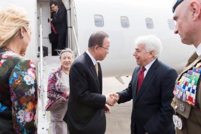 In Lebanon, Ban prasies country's generosity towards Syrian refugees