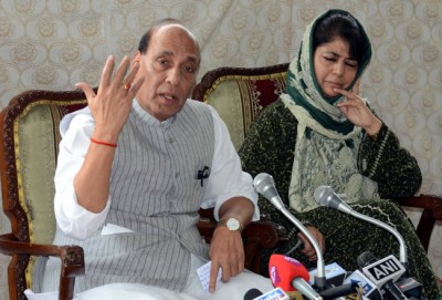 Angry over hard-hitting questions, Mehbooba, Rajnath walk-out of press conference
