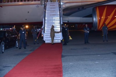 Narendra Modi reaches India