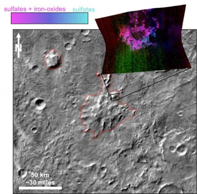 Found: Clues about volcanoes under ice on ancient Mars