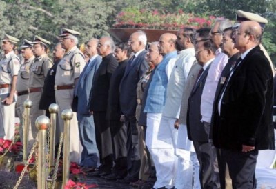 Rajnath Singh, Kiren Rijiju attend Police Commemoration Day Parade