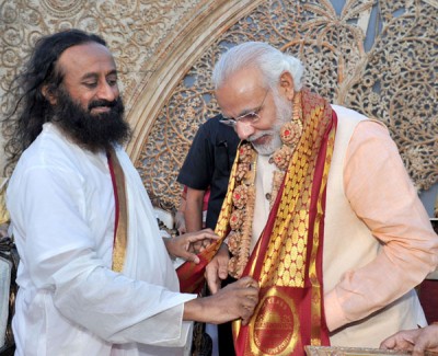 Modi greets Ravi Shankar on his birthday