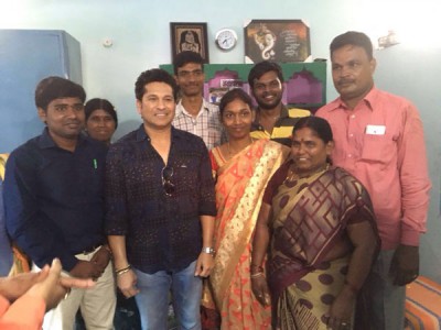 Sachin Tendulkar visits his adopted village 
