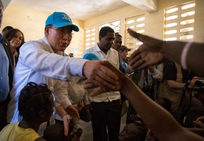 'The United Nations is with you,' Ban tells people of Haiti after witnessing hurricane's wrath