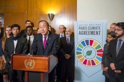 On historic day for climate action, Ban urges sustained momentum for better, safer future