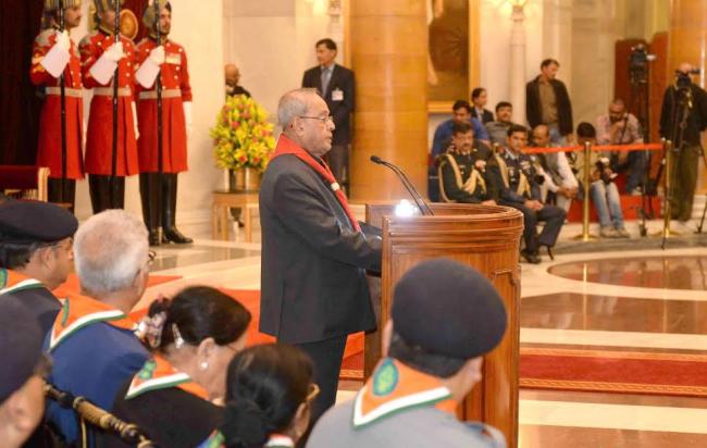 Narendra Modi arrives at the PETROTECH-2016