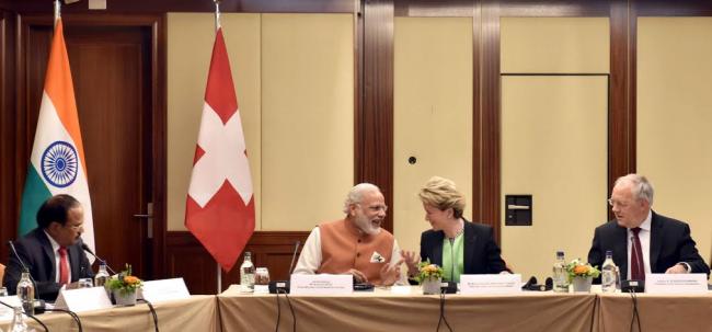 Narendra Modi arrives at Geneva International Airport