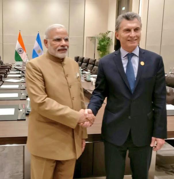 Narendra Modi meeting the Prime Minister of United Kingdom