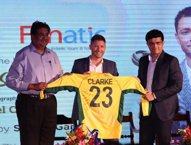 Sourav Ganguly unveils Michael Clarke's autobiography 'My Story' in Kolkata