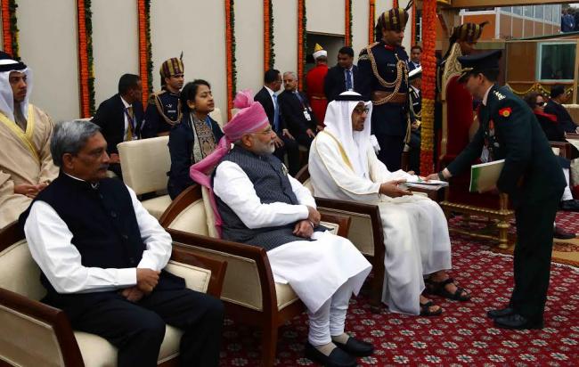 VVIPs arriving at saluting dais on the occasion of 68th Republic Day Parade