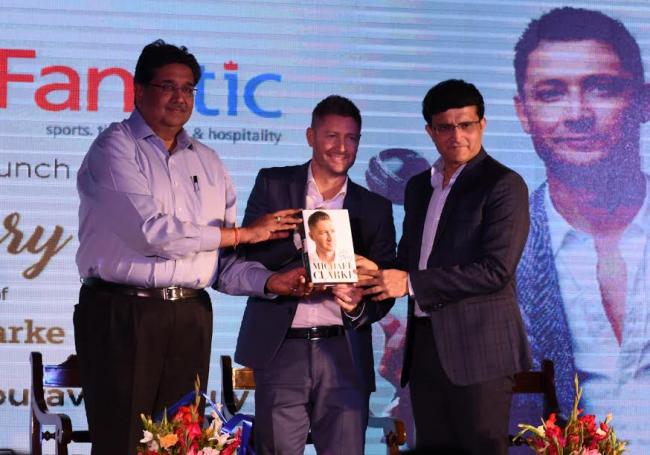 Sourav Ganguly unveils Michael Clarke's autobiography 'My Story' in Kolkata