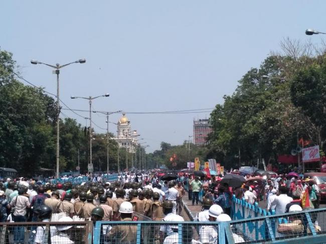 Heavy police arrangement in Kolkata ahead of Left's march to Nabanna