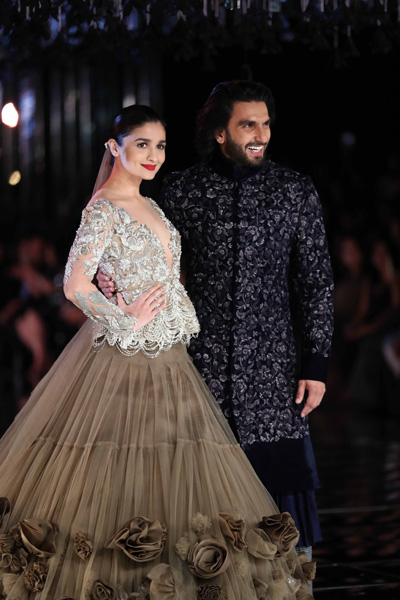 Alia Bhatt, Ranveer Singh walk down ramp for Manish Malhotra