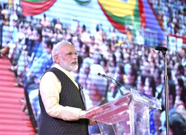 PM Modi interacts with Indian Community in Myanmar
