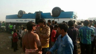 West Bengal: Several hurt as state bus overturns in Purulia
