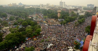 TMC workers throng Kolkata's Esplanade area to observer 21 July Martyrs Day