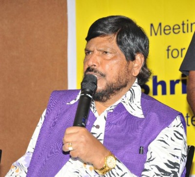Minister of State for Social Justice & Empowermenti Ramdas Athawale addressing the review meeting 