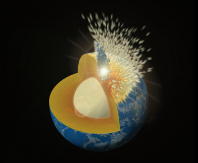 NASA-funded simulations show how massive collisions delivered metal to early Earth