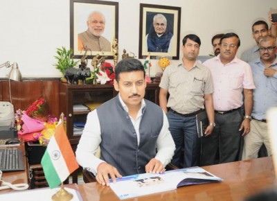 Rajyavardhan Rathore takes charge as sports minister 