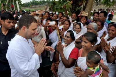 Rahul Gandhi visits flood hit Lakhimpur district in Assam 