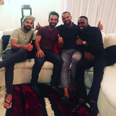  Indian players spend time at Dwayne Bravo's house