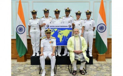 PM Modi meets crew of Navika Sagar Parikrama