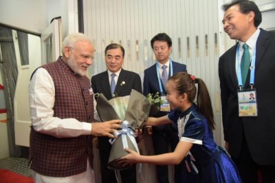 Narendra Modi arrives in China