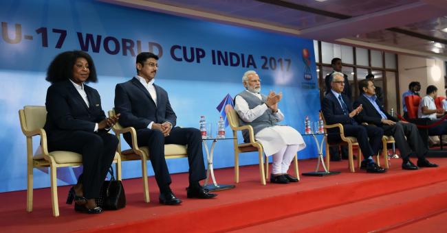 PM Modi at 2017 FIFA U-17 World Cup match in New Delhi