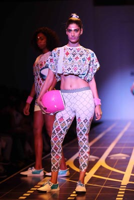 Designer Nida Mahmood displays her collection at Amazon India Fashion Week 