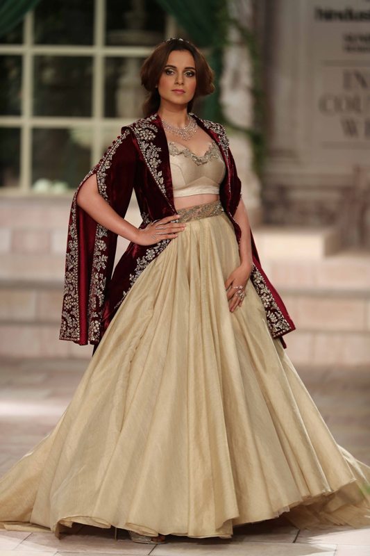 Kangana Ranaut walks the ramp in India Couture Week
