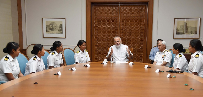 Modi meets crew of  INSV  