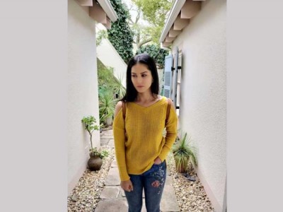 Sunny Leone posts cute image of herself on social media after a 'tough day at work'