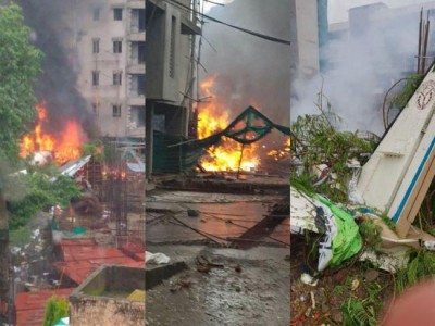 All four occupants and a pedestrian killed as chartered plane crashes in Mumbai