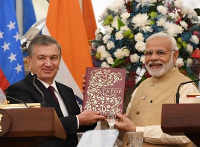 PM Modi, Uzbekistan President Shavkat Mirziyoyev issue joint press statement