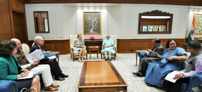 Modi  meets Queen Maxima of the Netherlands 