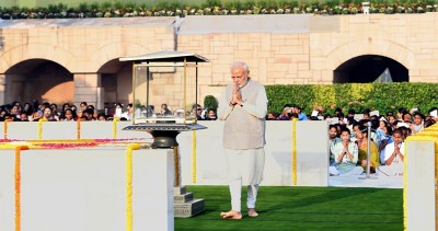 PM Modi performs parikrama on Mahatma Gandhi's birth anniversary at Rajghat