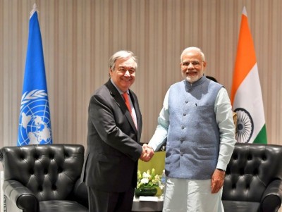 G20 Summit:Narendra Modi meets Antonio Guterres
