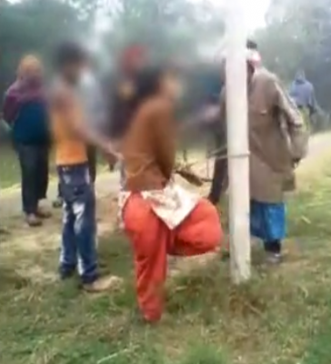 Teenaged lovers tied to pole, beaten for â€˜defying social customâ€™