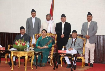 Nepal PM KP Oli greets people on Holi