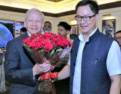 US Ambassador to India Kenneth I. Juster meets Kiren Rijiju