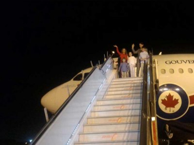 Canadian PM Justin Trudeau arrives in India  